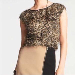 Ann Taylor Animal Print Feather Top